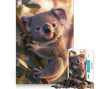 Cute Koala on Branch 1000 Piece Jigsaw Puzzle for Teenagers Mental Boost Bright Print Fun Challenge Birthday Art Gift (38x52cm)
