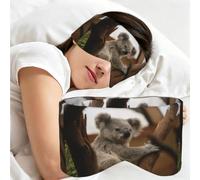Cute Koala On Tree, Sleep Mask for Home Travel, Full Eye Covers Light Blocking Eye Mask Sleep Eye and Ear Muffs
