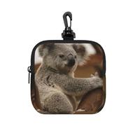 Cute Koala On Tree, Square Zipper Storage Bag, Neoprene Coin Purse, Small Wallets, Change Pouch, Change Purse