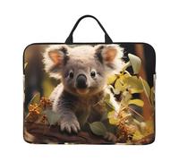 Cute Koala Plant 14-Inch Laptop Bag With Shockproof Lining And Portable Design, Suitable For Business And Daily Use., Black, One Size