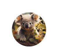 Cute Koala Plant Pattern Car Air Fresheners 6 Pcs Round Shape Hanging Aromatherapy Tablets Scented Fresheners For Bedroom Bathroom