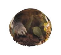 Cute Koala Plant Women's shower cap, waterproof, reusable, with washable elastic cord, suitable for long hair and braids, ideal for showering.