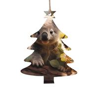 Cute Koala PlantPrinted Christmas Wooden Ornamentsâ€“for DIY Holiday Decorations, Ideal for Christmas Tree Pendants