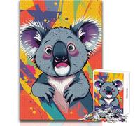 Cute Koala Pop Art Adults 1000 Pieces Puzzle Strategic Thinking Learning Game Ideal Meaningful Gift for Any Event Size 50x75cm
