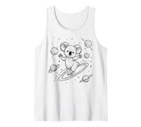 Cute Koala Space Explorer Cosmic Planet Adventure Tank Top