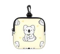 Cute Koala, Square Zipper Storage Bag, Neoprene Coin Purse, Small Wallets, Change Pouch, Change Purse