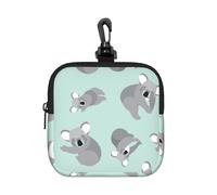 Cute Koala, Square Zipper Storage Bag, Neoprene Coin Purse, Small Wallets, Change Pouch, Change Purse