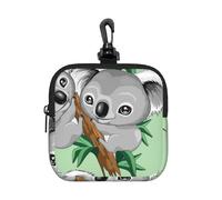Cute Koala, Square Zipper Storage Bag, Neoprene Coin Purse, Small Wallets, Change Pouch, Change Purse