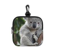 Cute Koala, Square Zipper Storage Bag, Neoprene Coin Purse, Small Wallets, Change Pouch, Change Purse