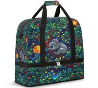 Cute Koala Tree Travel Duffle Bag for Women Men Weekend Overnight Bags Foldable Wet Seperated 47 L Tote Bag for Sports Gym Yoga