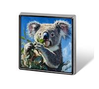 Cute Koala Unisex Novelty Brooches & Pins Square Metal Lapel Badge for Clothing Shawl Hat