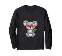 Cute Koala with Heart Glasses Animal Lover Long Sleeve T-Shirt