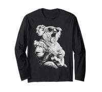 Cute Koala with Sunglasses Guitar Player Funny Guitarist Long Sleeve T-Shirt