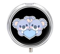 Cute Koalas with Love Heart Small Pill Box Case 3 Compartment 2"
