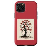 Cute Kodama Spirits in Sakura Red Blossom Tree Design Case for iPhone 11 Pro