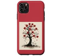 Cute Kodama Spirits in Sakura Red Blossom Tree Design Case for iPhone 11 Pro Max