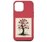 Cute Kodama Spirits in Sakura Red Blossom Tree Design Case for iPhone 12 Pro Max
