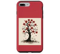 Cute Kodama Spirits in Sakura Red Blossom Tree Design Case for iPhone 7 Plus/8 Plus