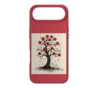 Cute Kodama Spirits in Sakura Red Blossom Tree Design Case for iPhone Air