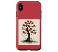Cute Kodama Spirits in Sakura Red Blossom Tree Design Case for iPhone XS Max