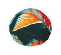 Cute koi fish shower cap with double layer, hold your hair well whether it is showering or bathing.