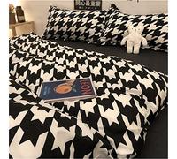 Cute Korean Cartoon Bear Head Ins Washed Cotton Four- Piece Set Bed Sheet Quilt Cover Dorm Bedding 1. 8m Bed (Color : 7) (3)