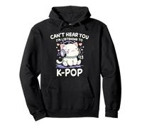 Cute Korean Cat Can't Hear You I'm Listening To K-Pop Pullover Hoodie