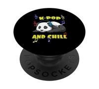 Cute Kpop Music Panda K Pop And Chill Vibes PopSockets Adhesive PopGrip