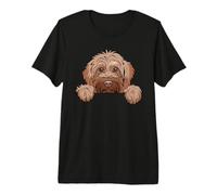 Cute Labradoodle Peeking Puppy Funny Doodle Dog Lover Premium T-Shirt