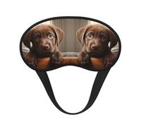 Cute Labrador Dog 1 Print Black Out Eye Mask for Sleeping Airplane, Sleep Mask Polyester for Home and Travel