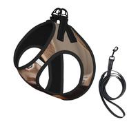 Cute Labrador Dog 1 Print Dog Harness with Leash Set with Thickened Padded Vest for Extra-Small/Small Medium Dogs
