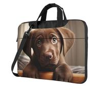 cute Labrador Dog 1 Print Laptop bag,portable single shoulder laptop Sleeve Case,Compatible with 13-15.6 in, Black, 13 inch