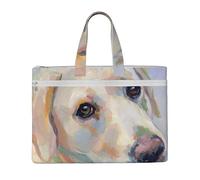 Cute Labrador Dog,Canvas Document Bag Zipper File Tote Bag Handbag Briefcase for School Office