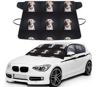 Cute Labrador Dog, Car Windshield Cover, Protective Windscreen Cover - Snow Ice Sun UV Dust Water Resistant - Fit for Most Cars