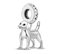 Cute Labrador Dog Charm 925 Silver Charm Compatible with Pandora Charms, Trollbeads, Chamilia, Biagi and Many Other UK Charm Bracelets.