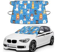 Cute Labrador Dog Pattern, Car Windshield Cover, Protective Windscreen Cover - Snow Ice Sun UV Dust Water Resistant - Fit for Most Cars