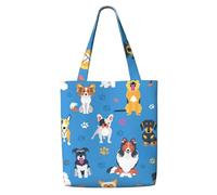 Cute Labrador Dog Pattern,Reusable Grocery Bags Shopping Tote Bags Large Capacity Canvas Shoulder bag