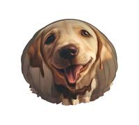 Cute Labrador Dog Print Double Layer Shower Cap Reusable Lightweight And Soft Bath Hair Cap For Women