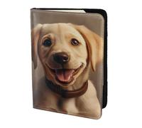 cute Labrador Dog print Travel Wallet Passport Holder Case for Family Leather Passport Cover for Men Women, Black, One Size