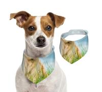 Cute Labrador Dog Printed,Dog Bandanas Cotton Pet Scarf Adjustable Bibs for Pet,L