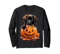 Cute Labrador Dripping Pumpkin Candy Corn Halloween Dog Long Sleeve T-Shirt