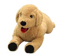 Cute Labrador Plush Toy | Stuffed Cartoon Yellow Dog Doll | Soft Plush Lying Puppy Figure | 35cm Cuddly Animal for Kids and Sleep Companion