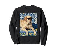 Cute Labrador Retriever Dog Mediterranean Tile Art Summer Sweatshirt