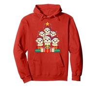 Cute Labrador Retriever Pile Lab Dog Christmas Tree Xmas Hat Pullover Hoodie