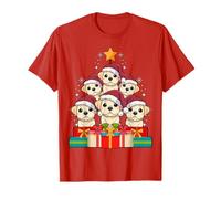 Cute Labrador Retriever Pile Lab Dog Christmas Tree Xmas Hat T-Shirt