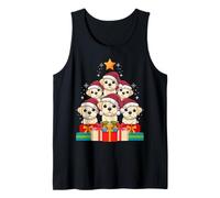 Cute Labrador Retriever Pile Lab Dog Christmas Tree Xmas Hat Tank Top