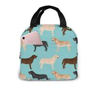 Cute Labradors Yellow Chocolate Black Lab Pet Dogs Lunch Bag For Women Girls Kids Insulated Picnic Pouch Thermal Cooler Tote Bento Large Meal Prep Cute Bag Big Leakproof Soft Bags For Lunch Box