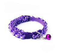 Cute Lace Sweet Pet Collar Necklace Adjustable Dog Cat Collar With Bell Pendant Cat Dog Safety Collar Small Medium Dog Chihuahua Pug Collar,Purple,L 25-40cm