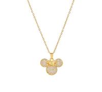 Cute Lady Mouse Pendant Necklace for Women Surgical Stainless Steel Hypoallergenic Crystal Choker Chain Adjustable Comfortable Dainty Anniversary Birthday Holiday Jewelry, M, Stainless Steel, No