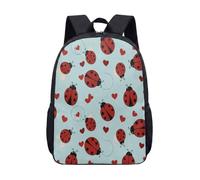 Cute Ladybug 17 Inch Backpack Kids School Bag Pink Heart Kawaii Children Daypack Fun Girly Print Rucksack (02)